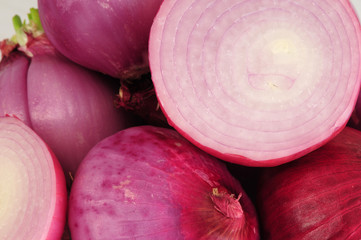 Onions close up.