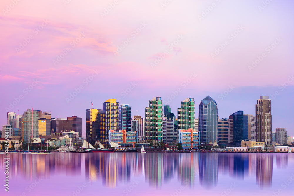 Wall mural Lovely San Diego skyline at sunset