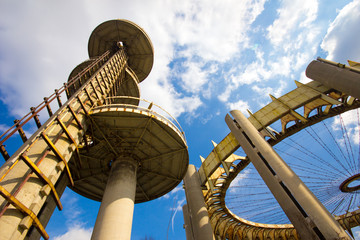 Naklejka premium Historic 1964 Worlds Fair observation towers in New York City