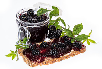 Bread and Glass with Blackberry Jam