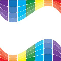 colorful wavy rainbow on white background - vector