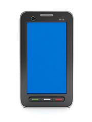 3d illustration: Mobile technologies and devices. Mobile phone w