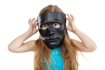 Little girl in black mask