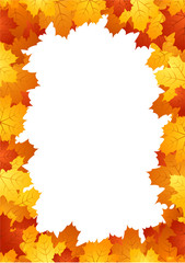 Naklejka na ściany i meble Vector illustration of autumn maple leaves frame