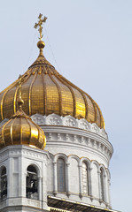 Golden cupolas Cathedral's of Christ the Savior, Moscow, Russia