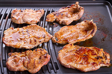 Steak meat grilled on barbecue