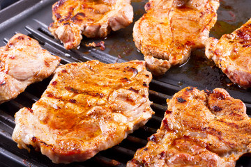 Steak meat grilled on barbecue