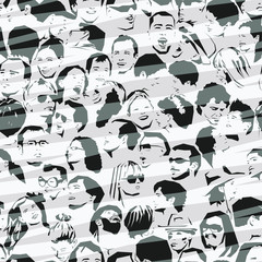 Crowd Seamless Background