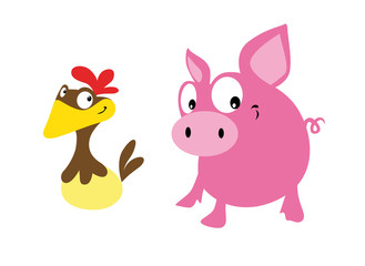 pig and hen