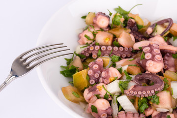 Octopus salad.