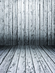 Lit room with gray boards