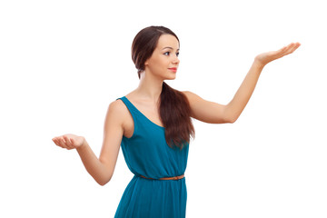 Fototapeta premium Woman in blue dress