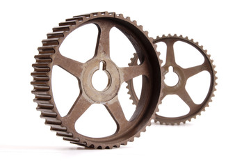 Old sports pulleys for a camshaft