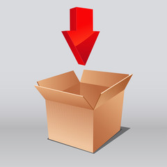 open box for download with arrows
