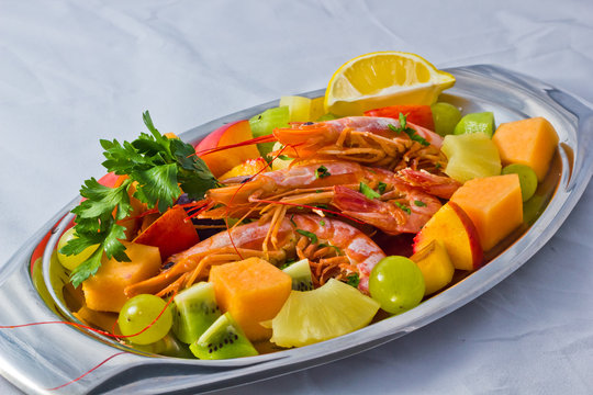 Gamberoni alla frutta
