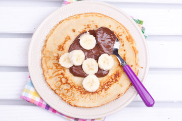 crepe with chocolate cream