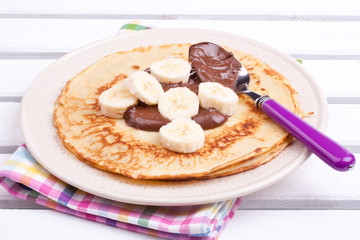 crepe with chocolate cream