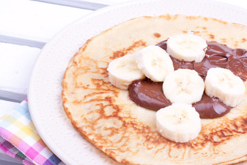 crepe with chocolate cream