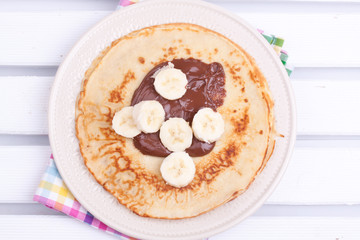 crepe with chocolate cream