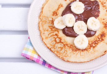 crepe with chocolate cream