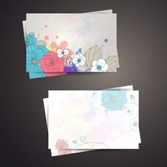 Vector illustration of floral gift cards