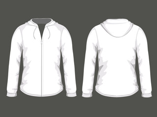 Vector illustration of white hoodie templates