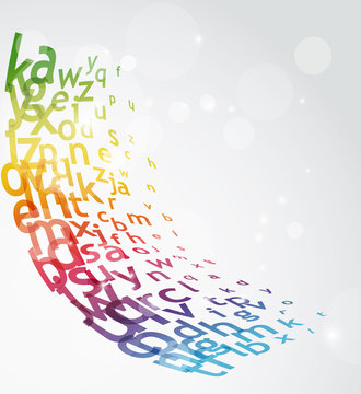 alphabet gauche arc-en-ciel