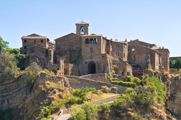 Panoramic view of Civita di Bagnoregio. Lazio. Italy.