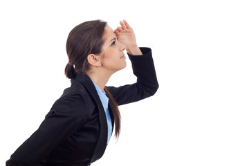 young business woman looking far away