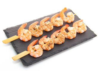 Brochettes crevettes