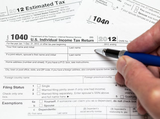 USA tax form 1040 for year 2012