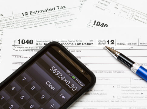 USA Tax Form 1040 For Year 2012