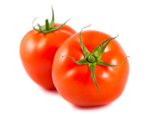 Two red tomatoes