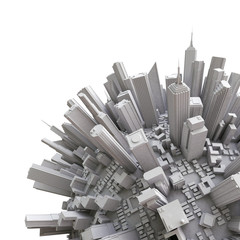 3d city globe - detail