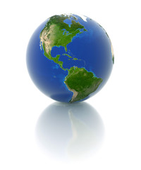 3d globe - america