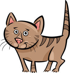 cartoon illustration of cat or kitten