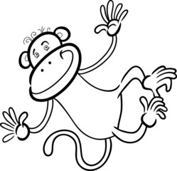 funny monkey for coloring book