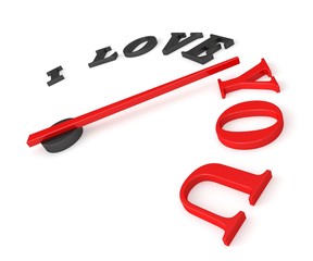 3d speedometer with logo I LOVE YOU