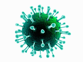 green virus isolated on white