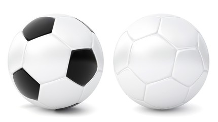 two 3d scoccer balls