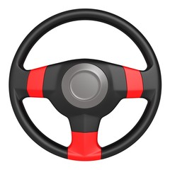 3d steering wheel isolated on white background