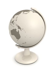 classic school globe on white background