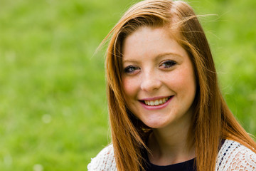 Naklejka premium Young Girl Smiling & Happy