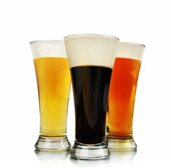 Alcohol Beer Glasses on White