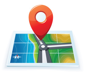 Modern gps map icon