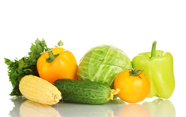 Colorful fresh vegetables isolated on white