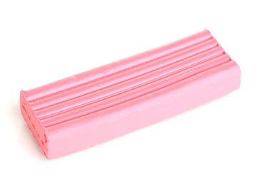 Children bright plasticine isolated on white