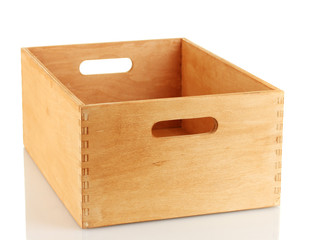 empty wooden crate isolated on white