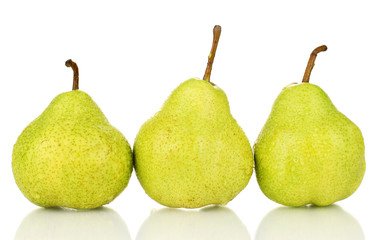 Ripe pears isolated on white