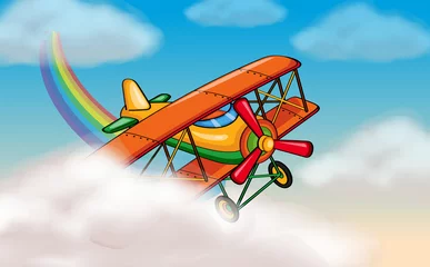 Foto op Plexiglas Regenboog vliegtuigen